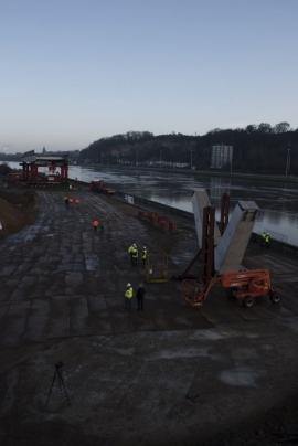 Trilogiport de Liège. Nouveau pont sur la Meuse (phase 2) janvier 2015