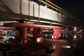 Trilogiport de Liège. Nouveau pont sur la Meuse (phase 3) février 2015