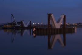Trilogiport de Liège. Nouveau pont sur la Meuse (phase 3) février 2015