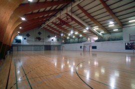 terrain de basket. (hall omnisport) 