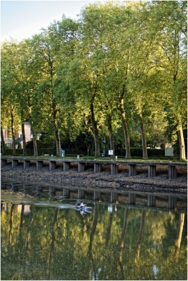 La Meuse en chômage à Waulsort (Hastière).