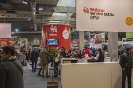 Présence du Service public de Wallonie (SPW) au Salon des mandataires à Marche-en-Famenne en février 2018.